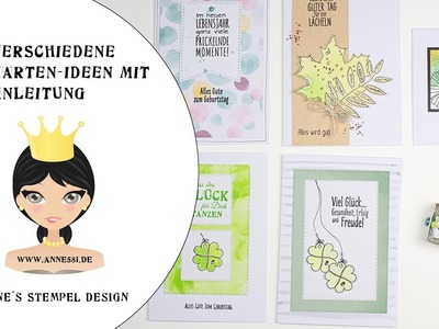 Anleitung. Tutorial, Karten basteln mit Stempel Sets von Annes Stempel Design (deutsch)