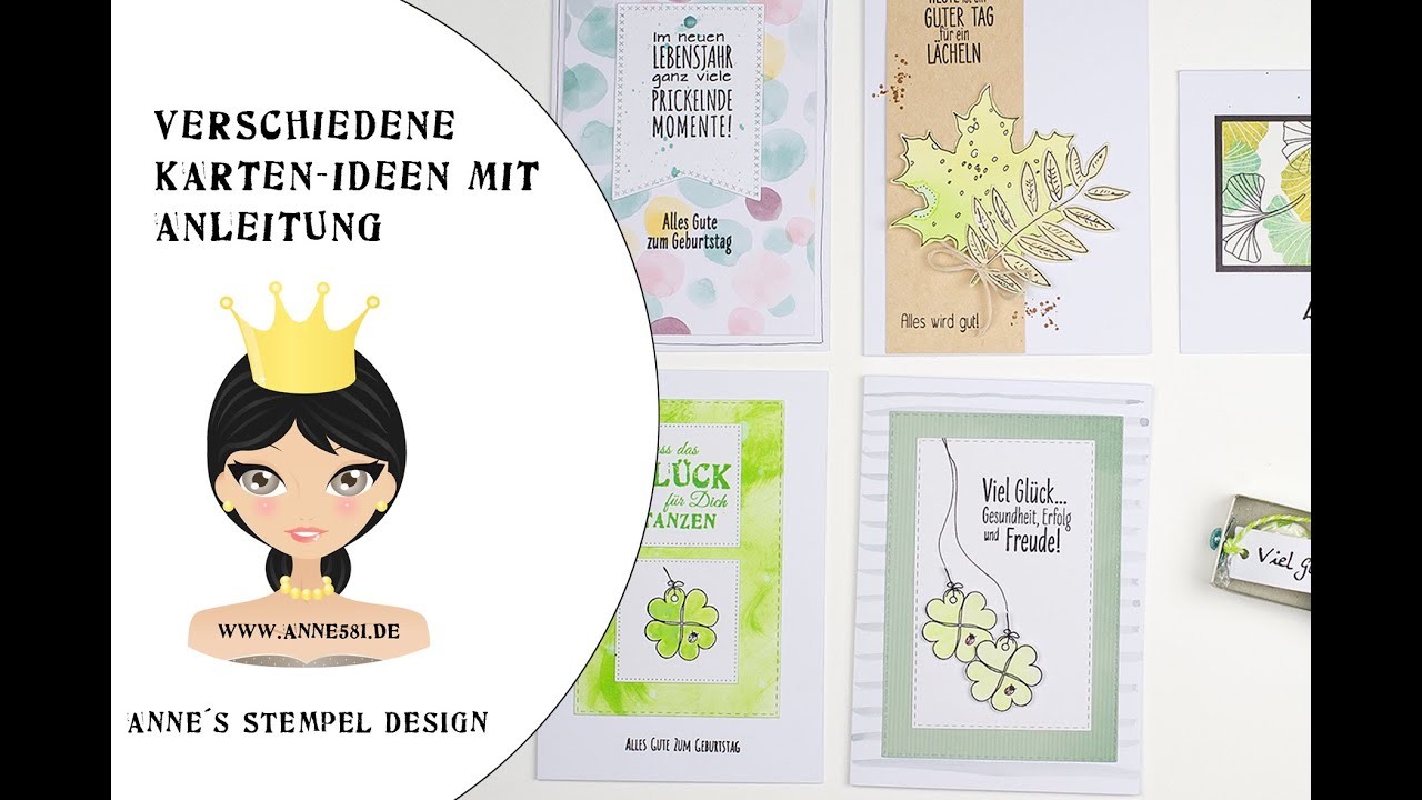 Anleitung. Tutorial, Karten basteln mit Stempel Sets von Annes Stempel Design (deutsch)