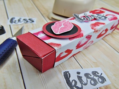 Basteln: Anleitung. Tutorial Verpackung für einen Lippenstift selber machen. Basteln mit Papier