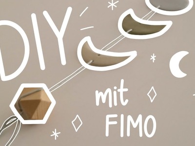 DIY ✨ Basteln mit Fimo ✨Mond Girlande für meine Inspirationsecke, Pinselhalter & mehr ✨