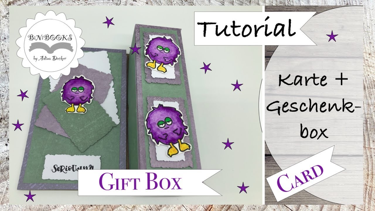 DIY * Karte mit Geschenkbox kombiniert * Gift Box + Card * Stempel coloriert * Tutorial
