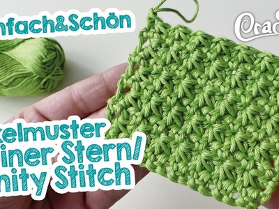 Häkelmuster "kleiner Stern. Trinity Stitch" crochet stitch with english subtitles