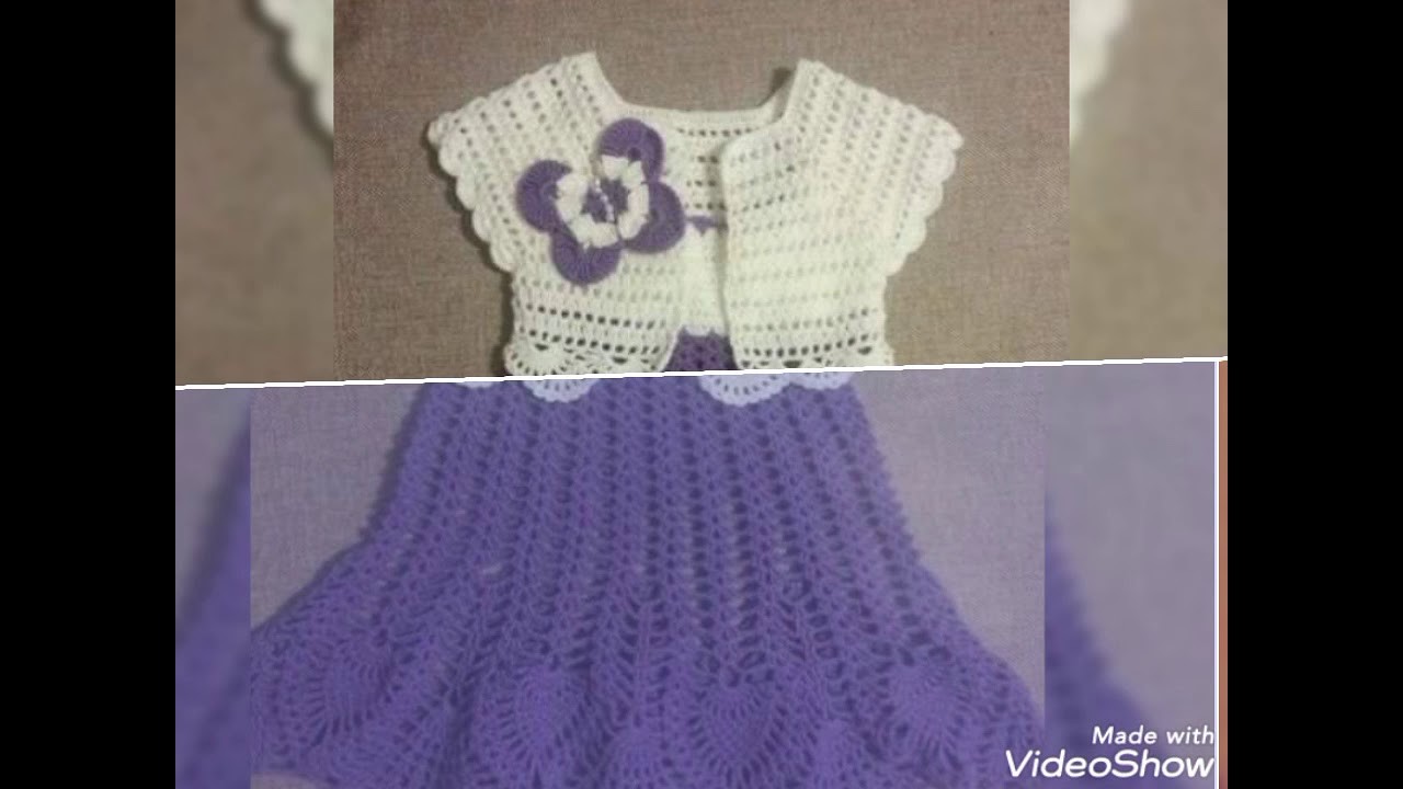 Hand med crochet baby frock.art crochet. new stylish baby frock