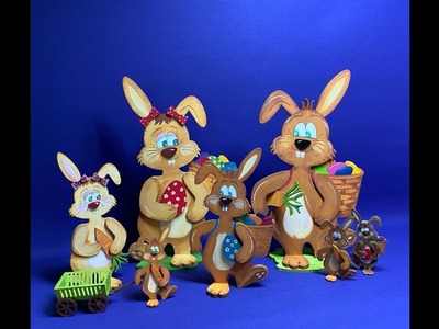 Hase zum Hinstellen als Osterdekoration zum selber bemalen aus Holz Live-Video