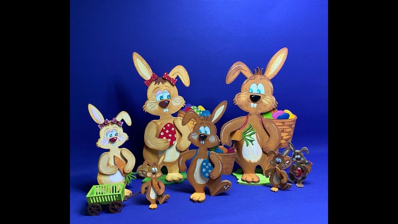 Hase zum Hinstellen als Osterdekoration zum selber bemalen aus Holz Live-Video