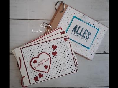 ???? Minialbum zum Valentinstag ????basteln - Tutorial deutsch - Maße in cm Angaben