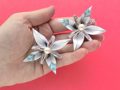 Origami BLUME Geldgeschenk GELD FALTEN | Schönes Geschenk | Money FLOWER | Tutorial by Euro Origami