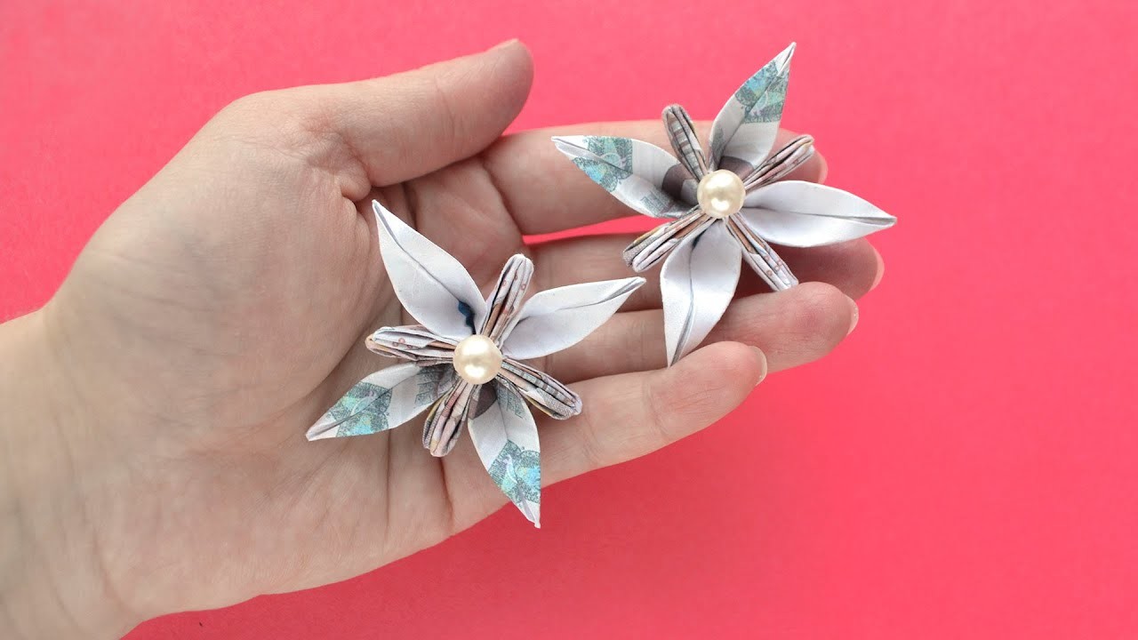 Origami BLUME Geldgeschenk GELD FALTEN | Schönes Geschenk | Money FLOWER | Tutorial by Euro Origami