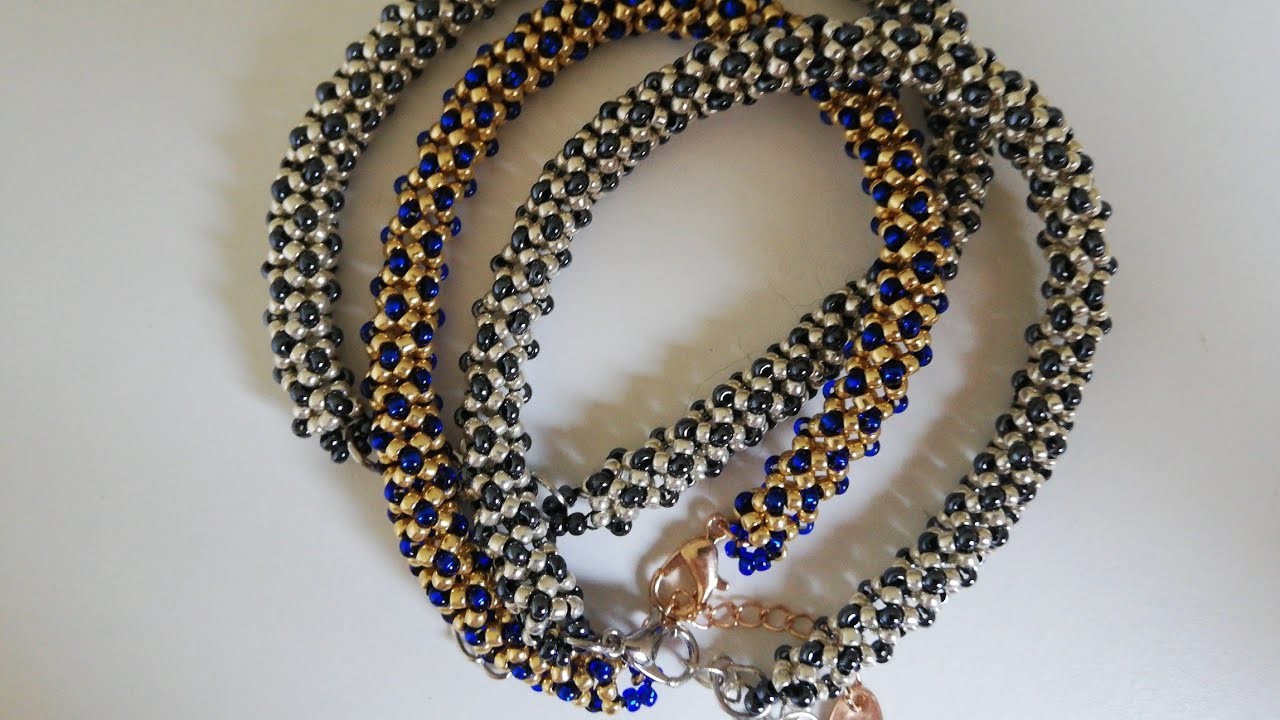 Röhrenförmig armband mit perlen selber machen#tubular netted bracelet with seed beads#tutorials#diy