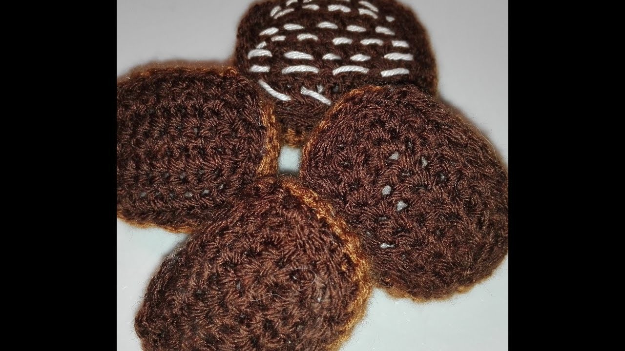 Schokoblechkuchen Stückchen gehäkelt - Anleitung mit Video