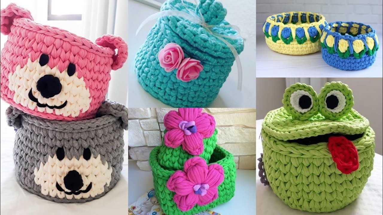 Trendy and useful storage Crochet baskets | Crochet storage baskets | Easy crochet ideas
