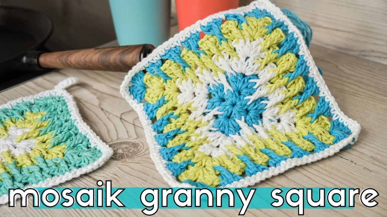 Wie man das Mosaik Granny Square häkelt - Für Topflappen, Decken und mehr!