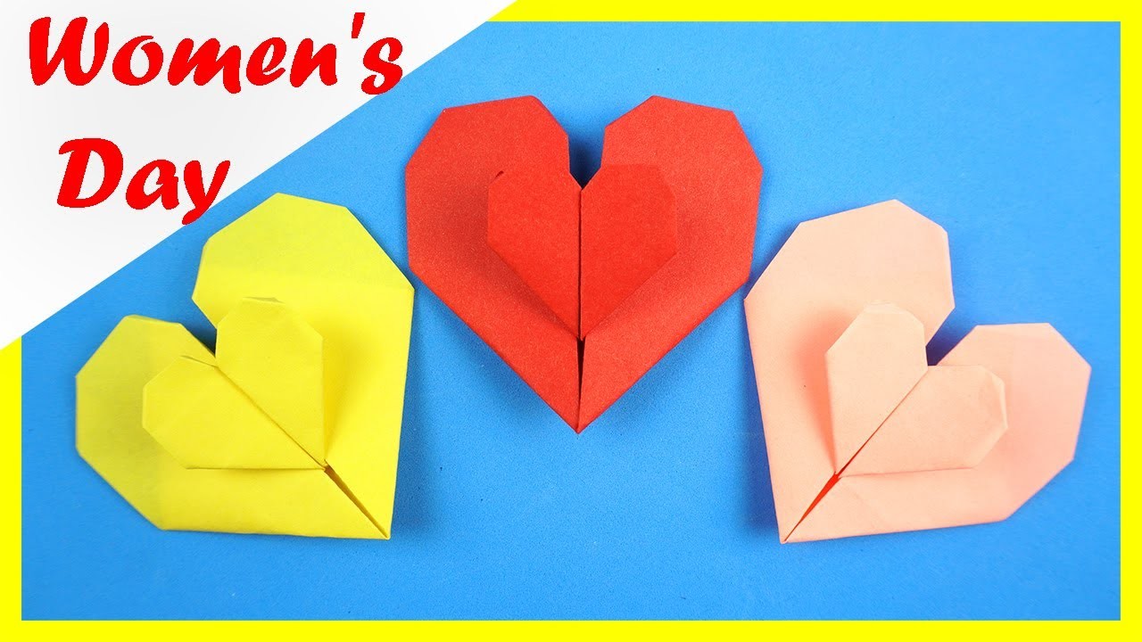 Bastelideen mit papier: Herz basteln zum Frauentag | Origami Heart for Women's Day