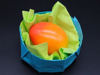 Basteln mit Papier 'Osternest' Origami DIY Deko für Frühling, Ostern & Muttertag [W+]