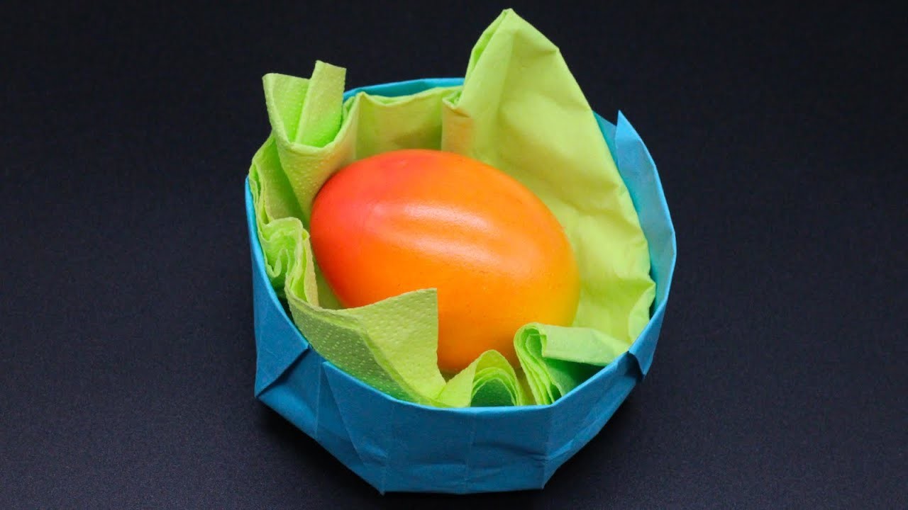 Basteln mit Papier 'Osternest' Origami DIY Deko für Frühling, Ostern & Muttertag [W+]