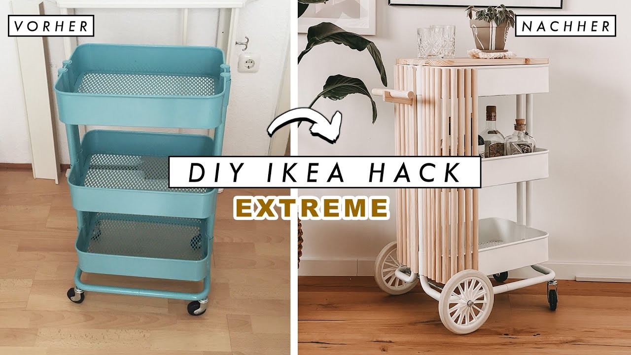 DIY IKEA HACK -Upcycling zum Barwagen im Boho Style | Raskog Transformation | EASY ALEX