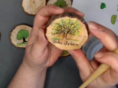DIY - Osterdeko❗Kleine Geschenke für Ostern selber machen ???? Bäume auf Holzscheiben mit Acryl malen
