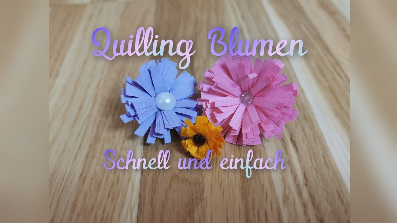 Einfache und schnelle quilling Blumen selber machen, Anleitung Papier Blumen diy tutorial