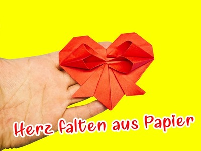 Herz falten aus Papier - sehr einfach. Valentinstag Origami herz