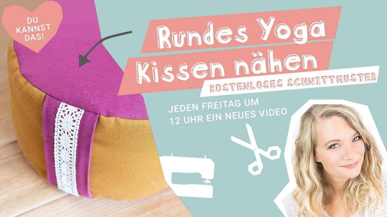 Rundes Yoga Kissen nähen - mit kostenlosem Schnittmuster.stoffe.de
