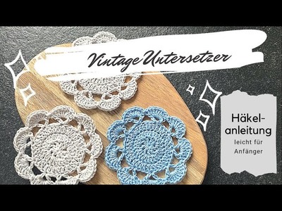 Untersetzer häkeln. crochet coasters SILVER STAR