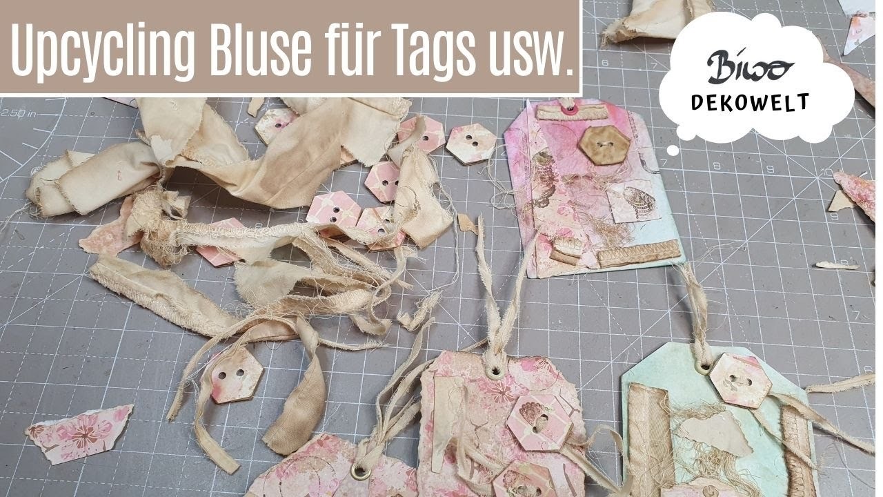 #Upcycling Bluse .  Mixed Media Tags