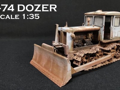 100% Acrylic Weathering DT-74 Soviet Dozer. 100% Acryl Verwitterung DT-74 Sowjet Bulldozer