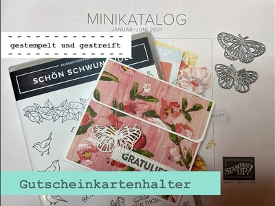 Gutschein schnell gemacht | Kunstvoll floral | schneller Gutschein mit besticktem Einsteckfach