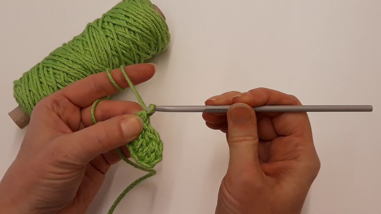 Häkel-Schule: Stäbchen als Fläche für Rechtshänder