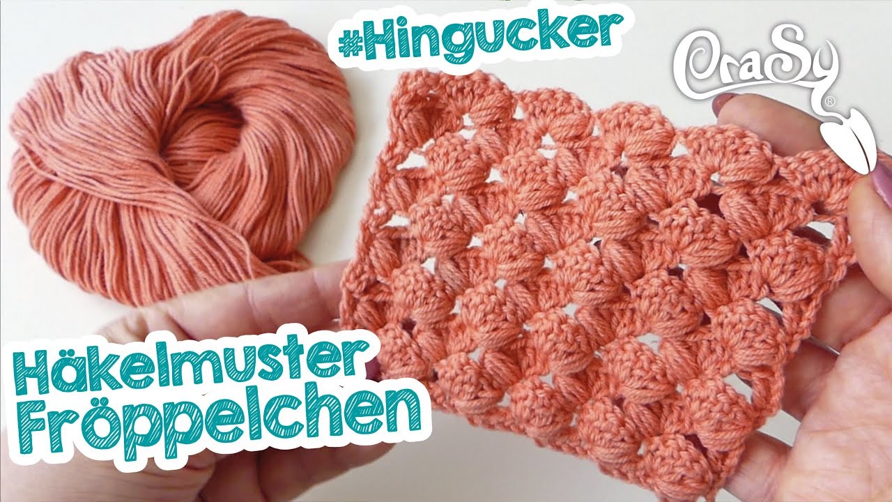 Häkelmuster Fröppelchen in Reihen häkeln crochet stitch with english subtitles