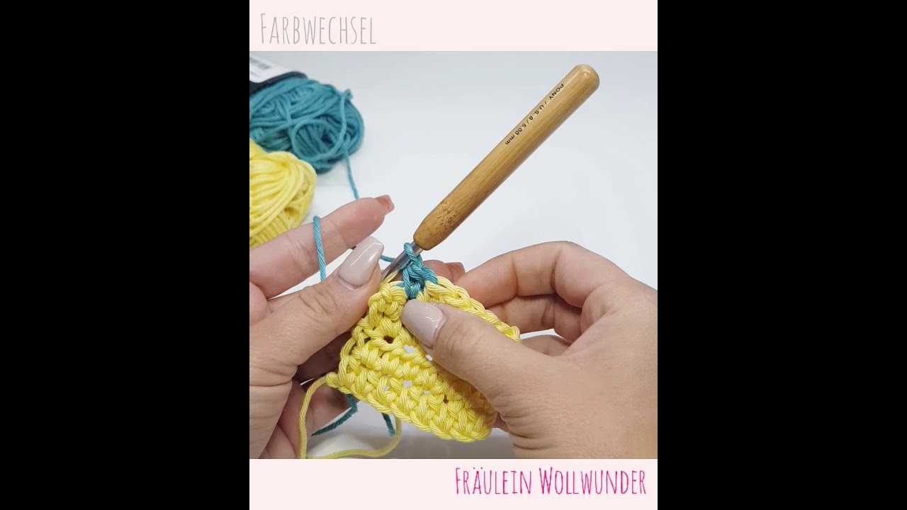 Häkeln - Tutorial • Farbwechsel bei fm, hstb, stb