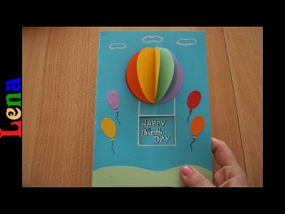 Karte zum Geburtstag basteln mit Lena ???? birthday balloon greeting card
