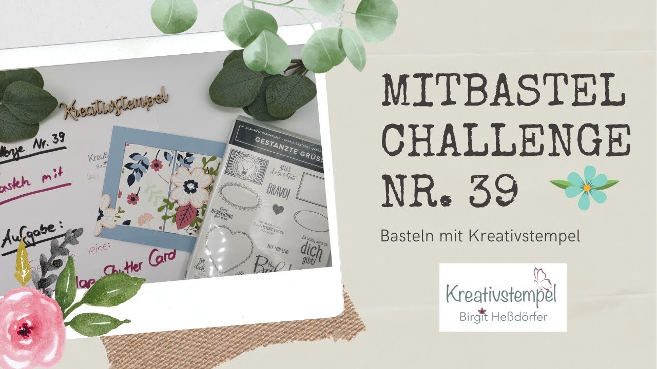 Mitbastel Challenge Nr. 39. Osterkarten basteln. Karten basteln mit Kreativstempel. Oster Ideen