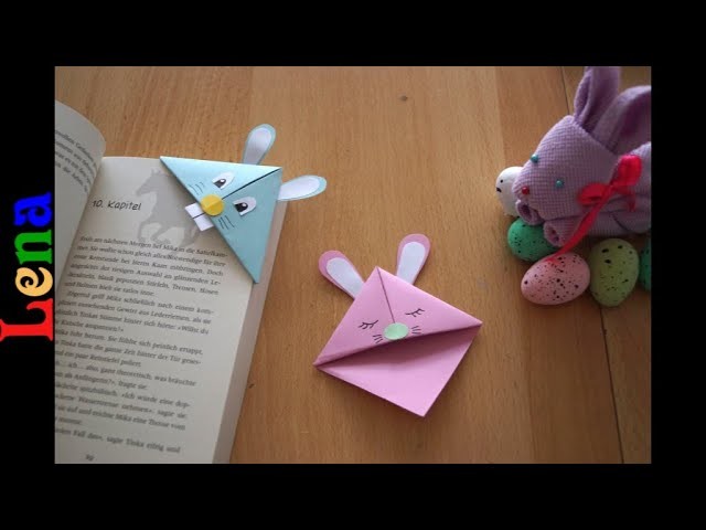 Osterhasen Lesezeichen basteln mit Lena ???? DIY Bunny corner bookmark DIY -