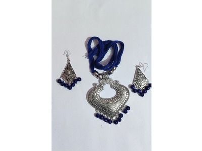 Oxidized Jewellery making . DIY Jewellery . Handmade beads necklace . oxidized earring