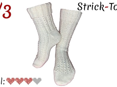 Socken mit Überzug-Zöpfchen Muster stricken leicht gemacht - Video 2.3 - Ferse