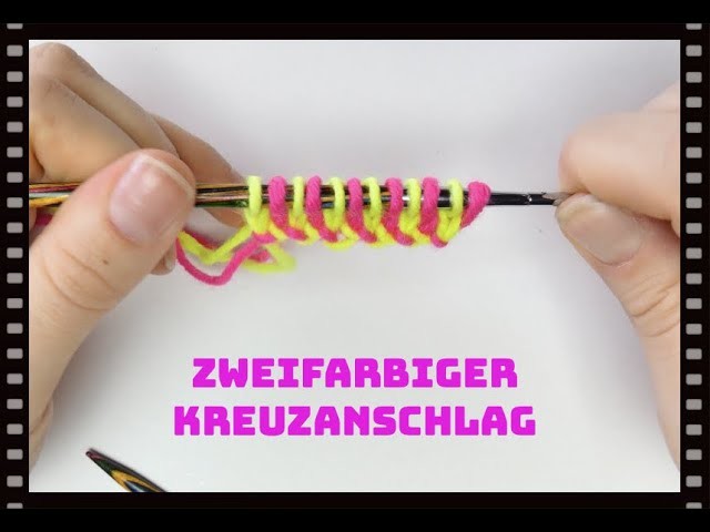 Tollen zweifarbigen Kreuzanschlag stricken