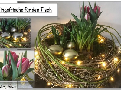 DIY: „Der Kranz mit den drei goldenen Eiern“ Frühlingsdeko fix Selbermachen, (How to)????.  Deko Jana