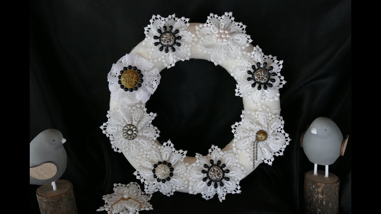 DIY Kranz mit Blüten – edle Vintage-Blüten – Wreath with flowers – Guirnalda con flores