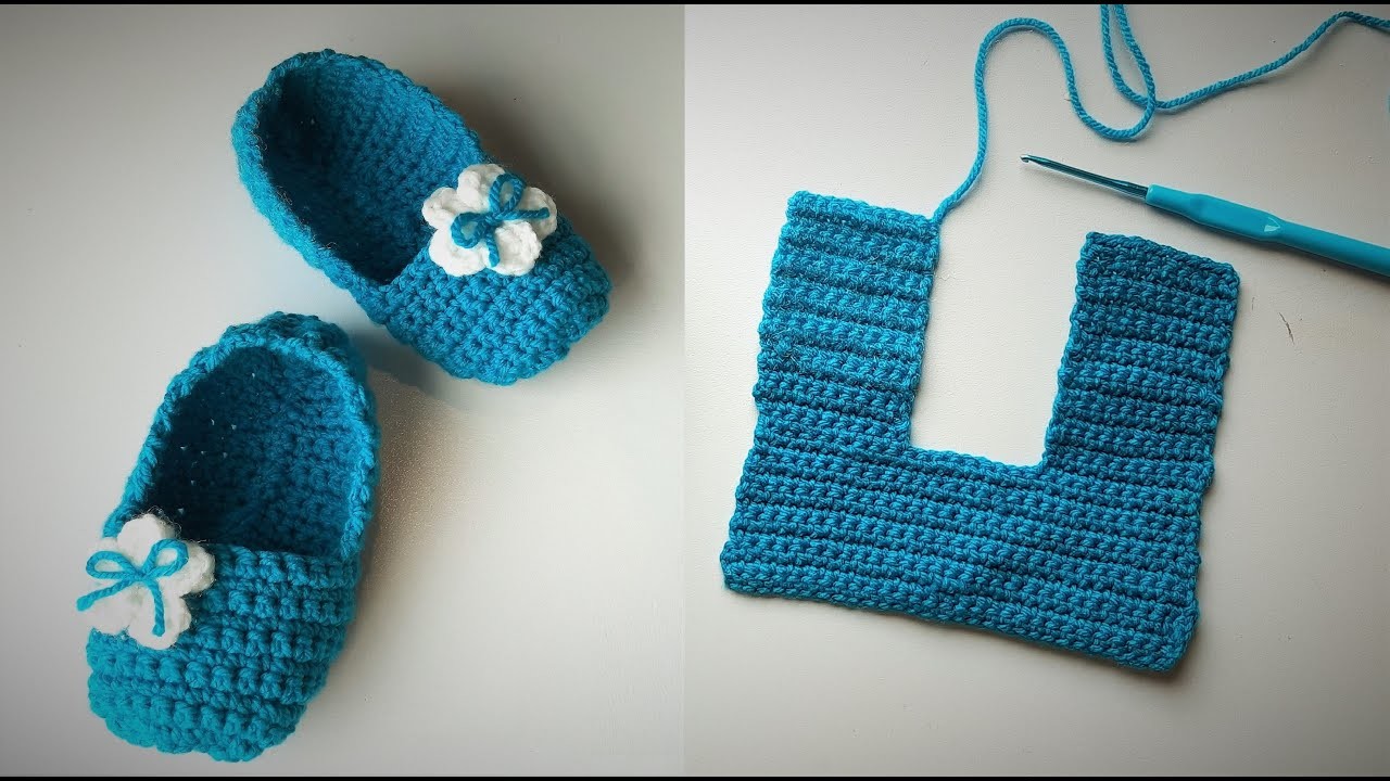 Easy Crochet Baby Shoes, #crochetbabybooties, #Easycrochet, #Crochet, #Crochettutorial | KHOUZH