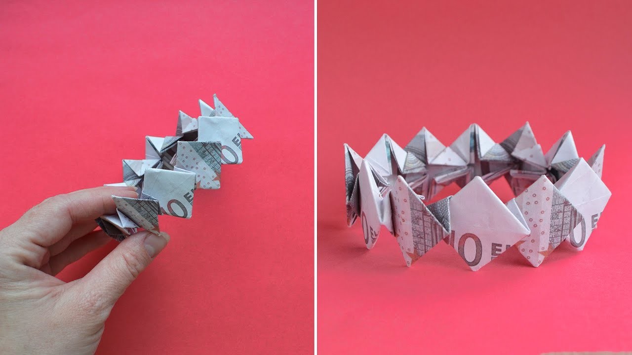 Euro Origami ARMBAND Geldgeschenk GELD FALTEN | Geschenk für Frauen | Money BRACELET | Tutorial
