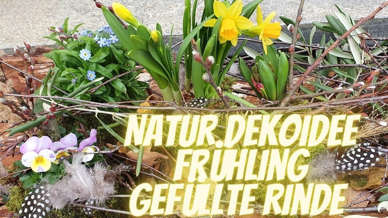 Frühlings Deko Idee -  Hauseingang die Gefüllter Rinde dekorieren - DIY Anleitung . Naturdeko Idee
