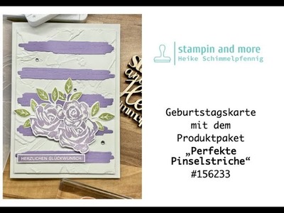 Geburtstagskarte mit dem Produktpaket Perfekte Pinselstriche - Stampin`Up!