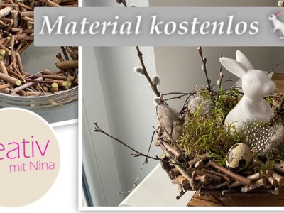 Holzschale aus Ästen selber machen ♥️ kostenlose Dekoration Osterdeko 2023 DIY mit Naturmaterialien
