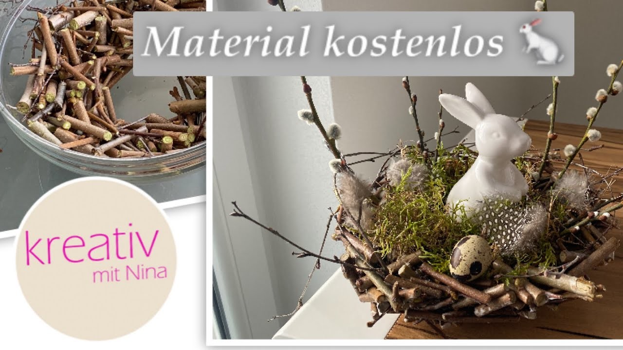 Holzschale aus Ästen selber machen ♥️ kostenlose Dekoration Osterdeko 2023 DIY mit Naturmaterialien