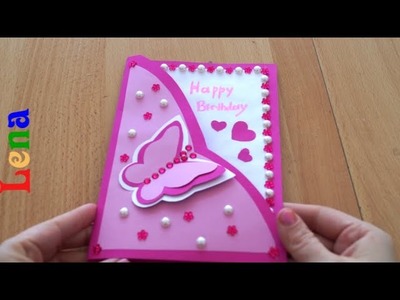 Kreativ mit Lena ???? Schmetterling Karte basteln zum Geburtstag DIY Butterfly Birthday greeting card