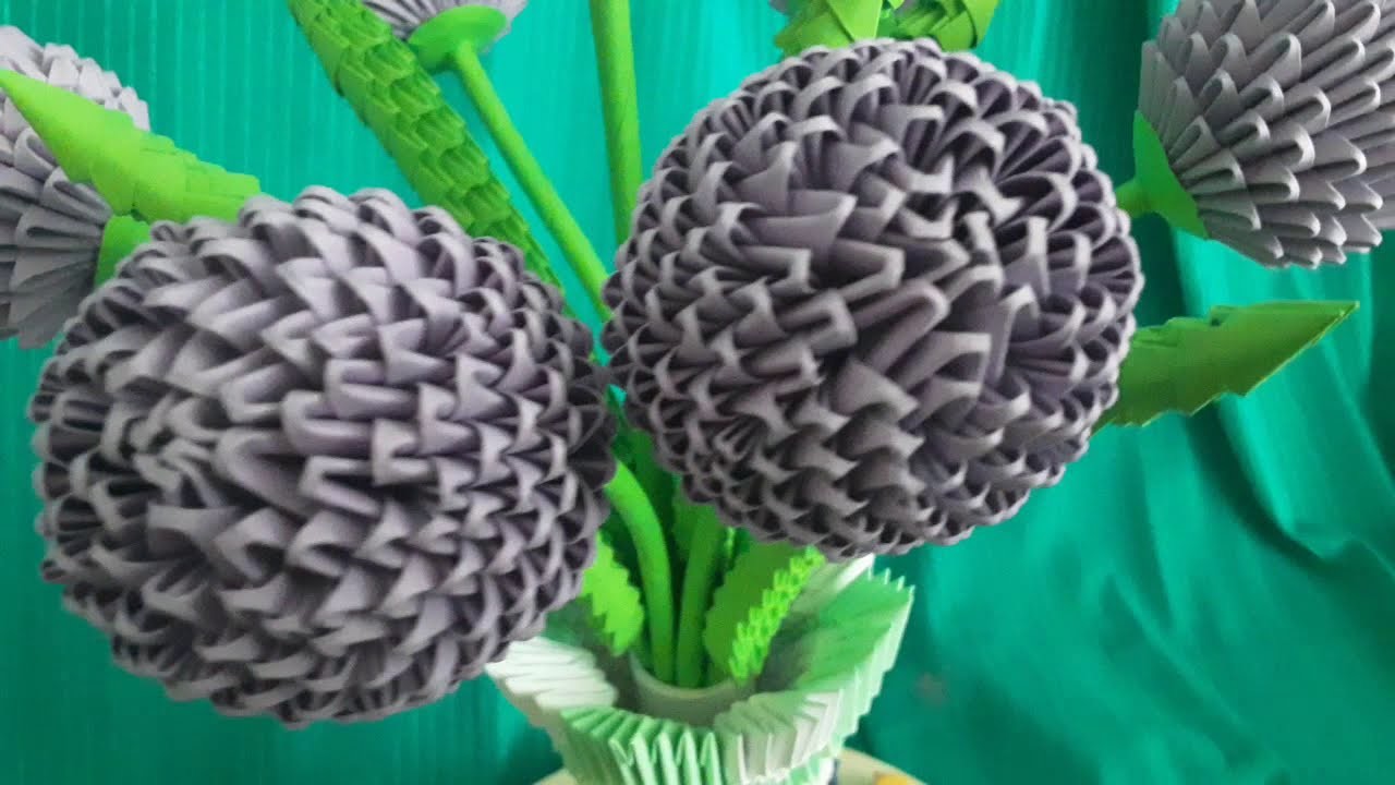 Модульное оригами,дикий лук. Modular origami, wild onion       V61