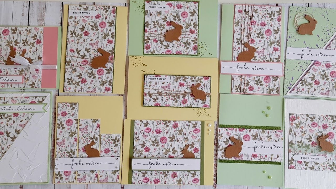 Schnelle Osterkarte, 11 Karten aus einem 12x12 Papier von Action, One Sheet Wonder, Karte basteln