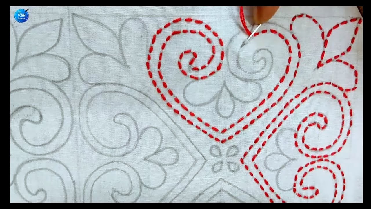 নকশিকাথার অনন্য সুন্দর ডিজাইন সেলাই শিখতে ভিডিওটি দেখুন,Hand embroidery nokshi katha stitch tutorial