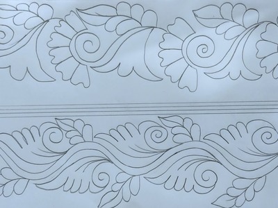 নকশিকাঁথা বর্ডার লাইন ডিজাইন আঁকার সহজ টিউটোরিয়াল ,Hand embroidery nakshi kantha border line design
